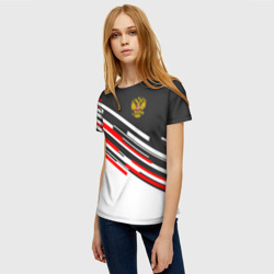 Женская футболка 3D Russia - Black and White - фото 2
