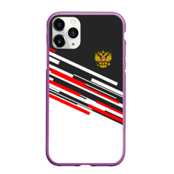 Чехол для iPhone 11 Pro Max матовый Russia - Black and White