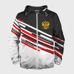 Мужская ветровка 3D Russia - Black and White