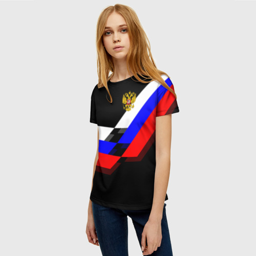 Женская футболка 3D RUSSIA - Black Collection - фото 3