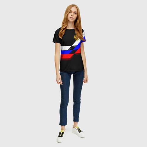 Женская футболка 3D RUSSIA - Black Collection, цвет 3D печать - фото 5