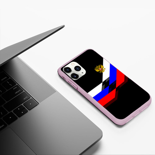 Чехол для iPhone 11 Pro матовый RUSSIA - Black Collection, цвет розовый - фото 5