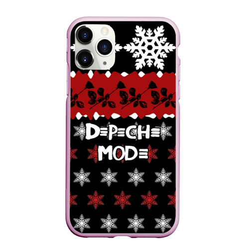 Чехол для iPhone 11 Pro Max матовый Праздничный Depeche Mode, цвет розовый