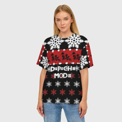 Женская футболка oversize 3D Праздничный Depeche Mode - фото 2