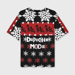 Женская футболка oversize 3D Праздничный Depeche Mode