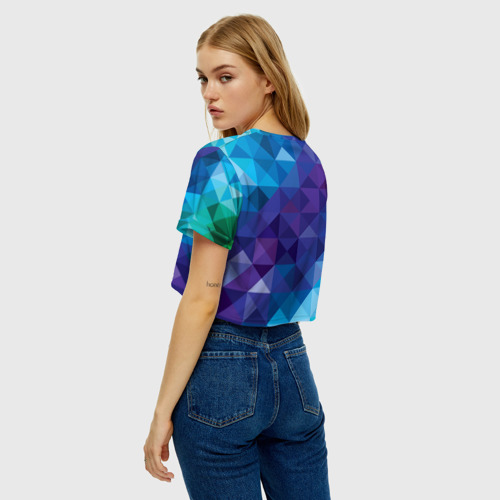 Женская футболка Crop-top 3D хаски, цвет 3D печать - фото 5