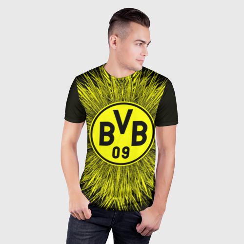 Мужская футболка 3D Slim FC Borussia 2018 Abstract, цвет 3D печать - фото 3