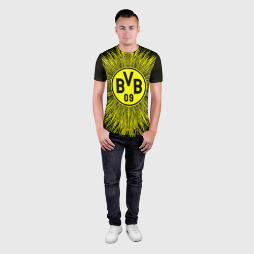 Мужская футболка 3D Slim FC Borussia 2018 Abstract, цвет 3D печать - фото 4