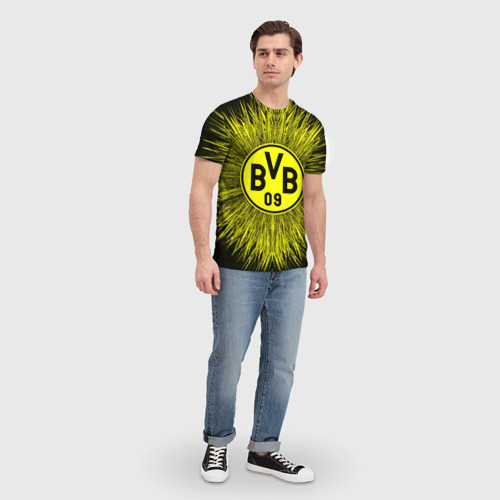 Мужская футболка 3D FC Borussia 2018 Abstract, цвет 3D печать - фото 5