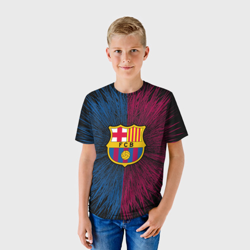 Детская футболка 3D FC Barca 2018 Creative uniform - фото 3