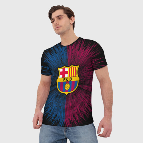 Мужская футболка 3D FC Barca 2018 Creative uniform, цвет 3D печать - фото 3