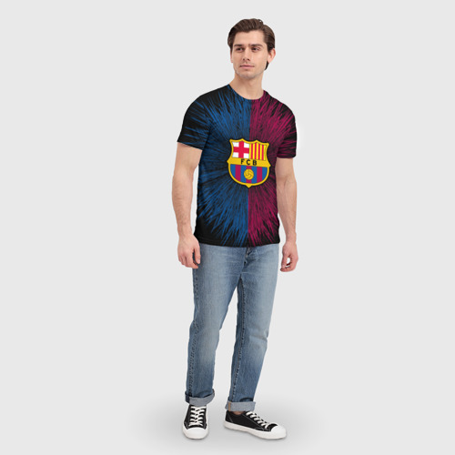 Мужская футболка 3D FC Barca 2018 Creative uniform, цвет 3D печать - фото 5