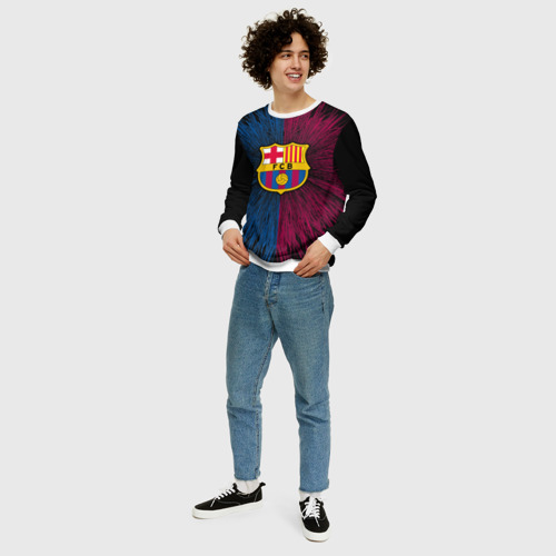 Мужской свитшот 3D FC Barca 2018 Creative uniform, цвет белый - фото 5