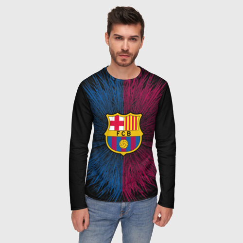 Мужской лонгслив 3D FC Barca 2018 Creative uniform, цвет 3D печать - фото 3