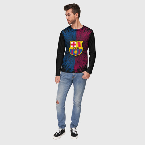 Мужской лонгслив 3D FC Barca 2018 Creative uniform, цвет 3D печать - фото 5