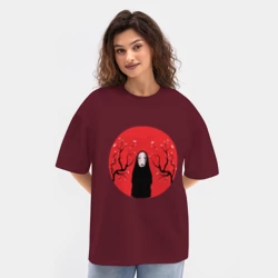 Женская футболка Oversize хлопок texturе Каонаси в ветках - фото 2