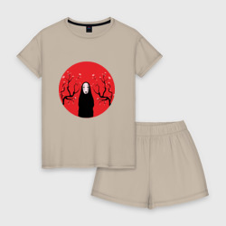 Женская пижама с шортиками хлопок Каонаси в ветках