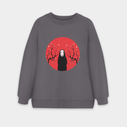 Женский свитшот oversize без начеса хлопок Каонаси в ветках