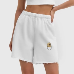 Женские шорты oversize футер хлопок Мальтипу в кармане - фото 2