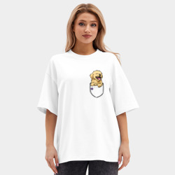 Женская футболка Oversize хлопок premium Мальтипу в кармане - фото 2
