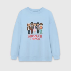 Женский свитшот oversize без начеса хлопок Очень странные дела