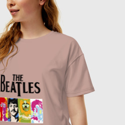 Женская футболка хлопок Oversize The Beatles - фото 2