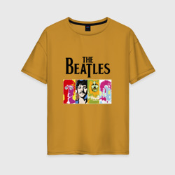 Женская футболка хлопок Oversize The Beatles