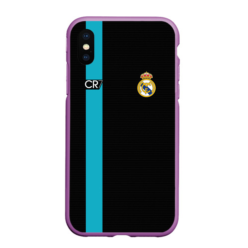 Чехол для iPhone XS Max матовый Ronaldo CR7, цвет фиолетовый