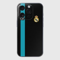 Чехол для iPhone 15 Pro силиконовый с защитой камеры Ronaldo CR7