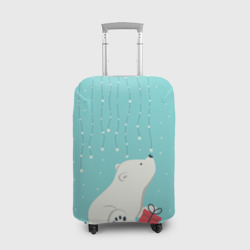 Чехол для чемодана 3D Медведь под снегом