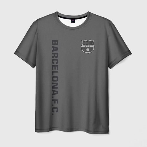 Мужская футболка с принтом FC Barca 2018 Vintage, вид спереди №1