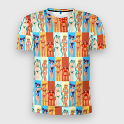 Мужская футболка 3D Slim Бесконечно лето - паттерн с героинями