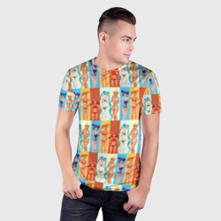 Мужская футболка 3D Slim Бесконечно лето - паттерн с героинями - фото 2