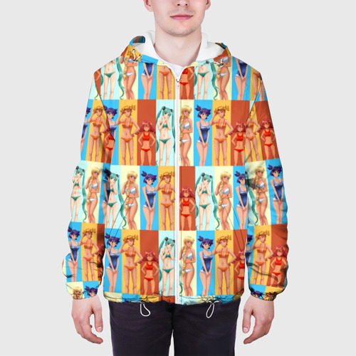 Мужская куртка 3D Бесконечно лето - паттерн с героинями, цвет 3D печать - фото 4