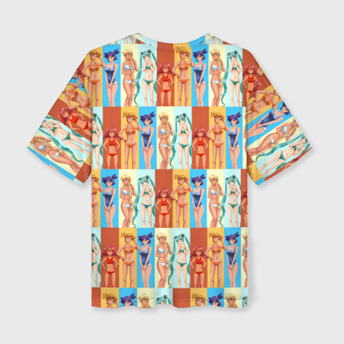 Женская футболка oversize 3D Бесконечно лето - паттерн с героинями, цвет 3D печать - фото 2