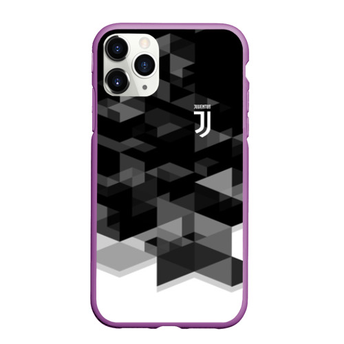 Чехол для iPhone 11 Pro Max матовый Juventus geometry sport, цвет фиолетовый