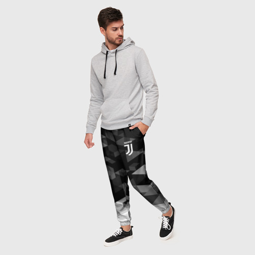 Мужские брюки 3D Juventus geometry sport, цвет 3D печать - фото 3