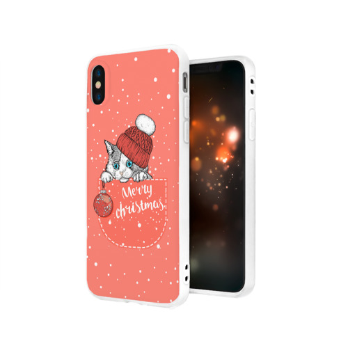 Чехол для iPhone X матовый Кошка в кармане Фото 01 Чехол для iPhone X матовый Кошка в кармане Фото 01