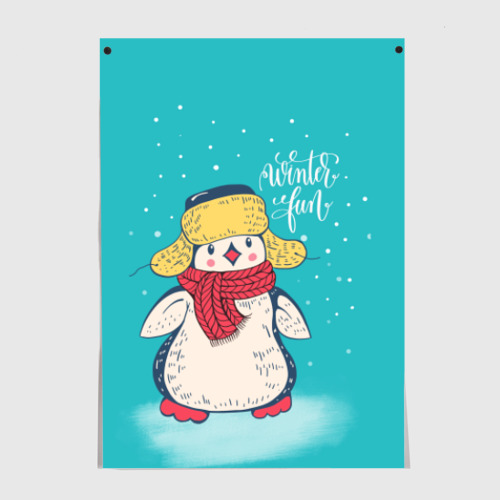 Постер Пингвин в шарфе