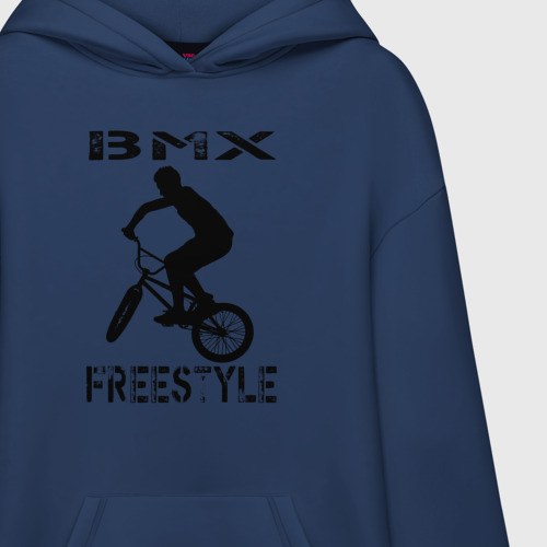 Худи SuperOversize хлопок с принтом BMX FreeStyle, фото на моделе #1