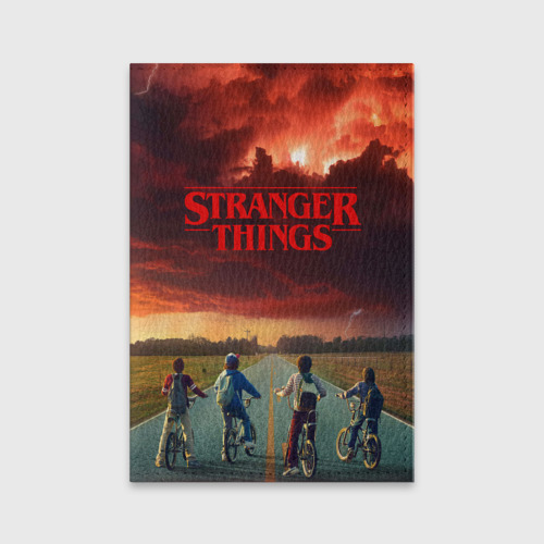 Обложка для паспорта матовая кожа Stranger things Очень странные дела, цвет черный