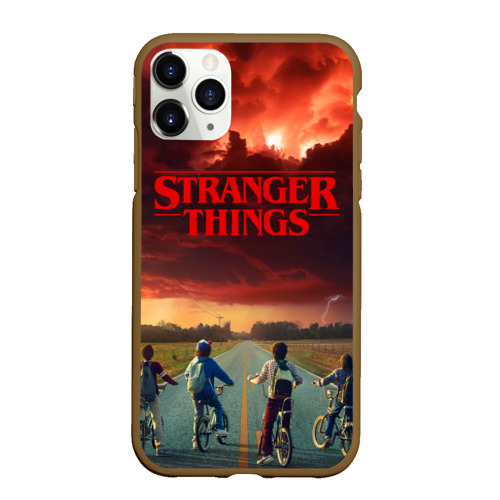 Чехол для iPhone 11 Pro Max матовый Stranger things Очень странные дела, цвет коричневый