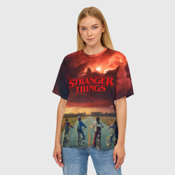 Женская футболка oversize 3D Stranger things Очень странные дела - фото 2