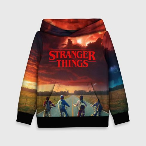 Детская толстовка 3D Stranger things Очень странные дела, цвет черный