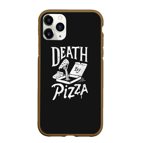 Чехол для iPhone 11 Pro Max матовый Death By Pizza, цвет коричневый