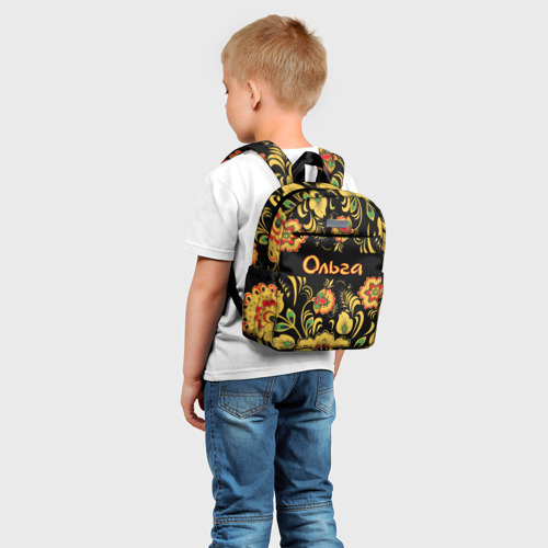 Детский рюкзак 3D с принтом Ольга, роспись под хохлому, фото на моделе #1