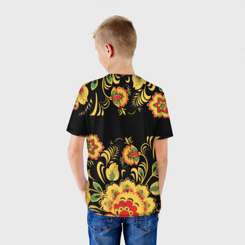 Детская футболка 3D Ольга, роспись под хохлому, цвет 3D печать - фото 4