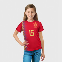 Футболка с принтом Рамос ЧМ 2018 для ребенка, вид на модели спереди №3. Цвет основы: белый