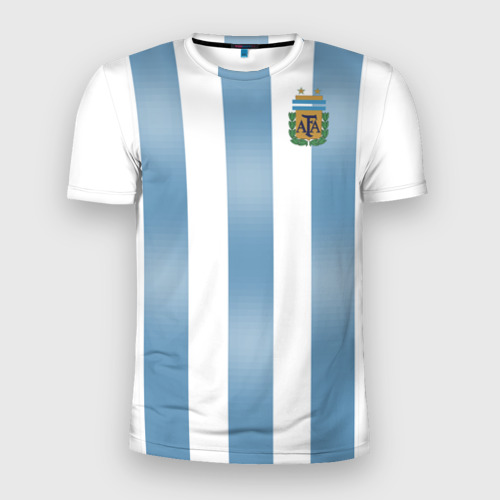 Мужская футболка 3D Slim с принтом Аргентина ЧМ 2018, вид спереди #2