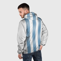 Ветровка с принтом Аргентина ЧМ 2018 для мужчины, вид на модели сзади №2. Цвет основы: белый